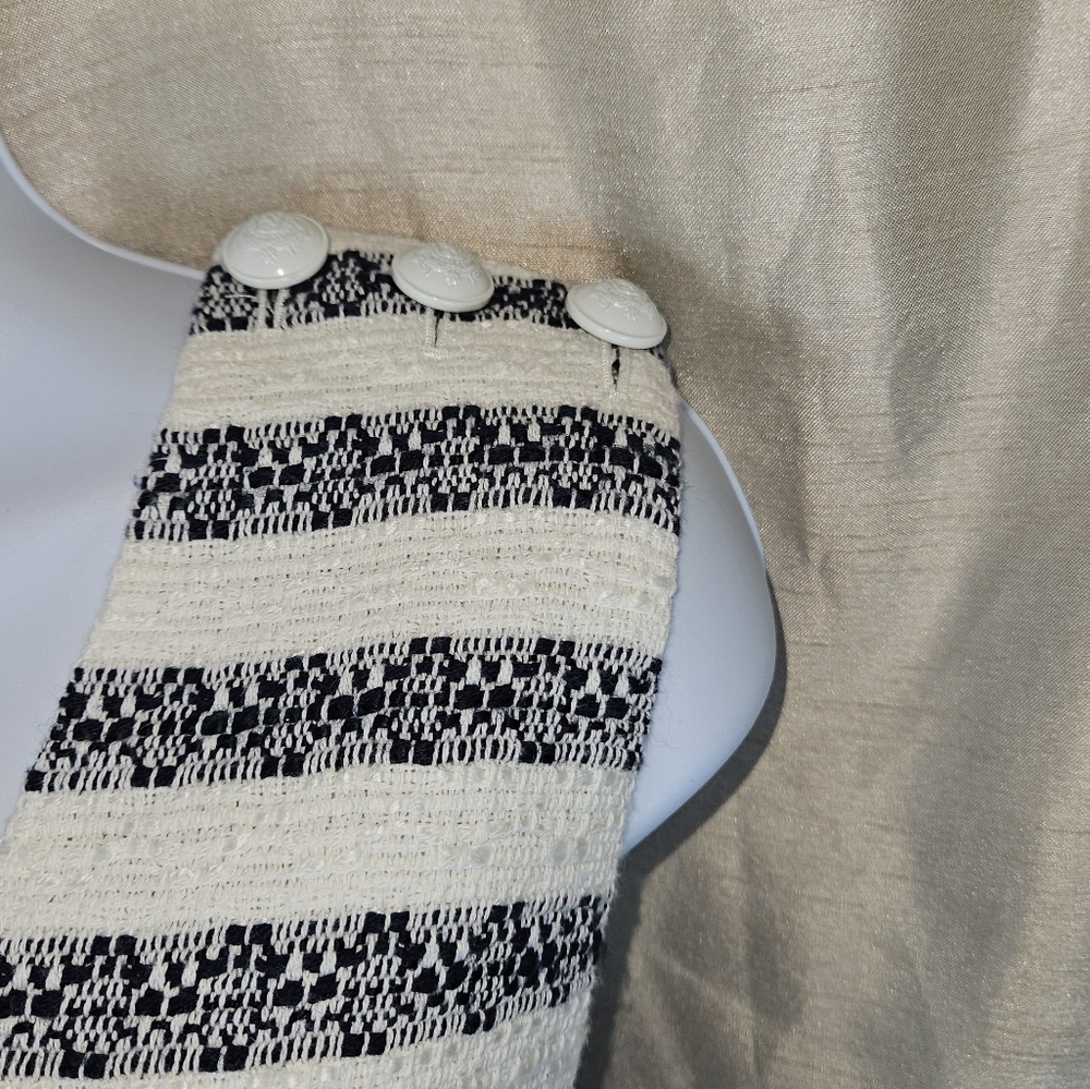 NWOT J Crew white blue tweed striped sheath dress Womens 12 - Picture 4 of 6